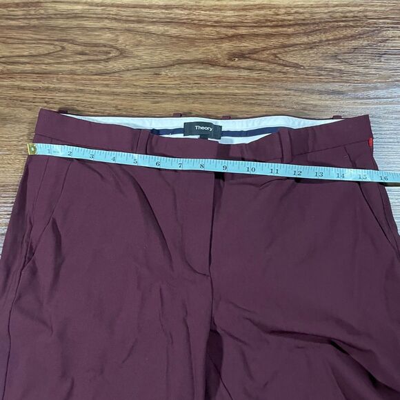 Theory Chino Dress Pants Purple Cotton Stretch Straight Leg Womens Size 6 - Picture 5 of 8